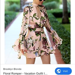 Nicholas floral 100% silk romper size XS